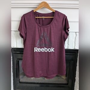 REEBOK Logo Workout T-Shirt Women’s XL Burgundy Athletic Tee